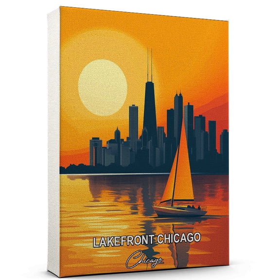 Lakefront Chicago Travel Canvas Wall Art  Chicago Canvas  Travel-Inspired Scene That Brings Peace, Color, and Culture Into Your Space