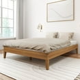 thumbnail image 1 of Lakehouse Queen Bed Frame, Solid Wood Platform Bed, No Box Spring Needed,  Matte Pecan, 1 of 6