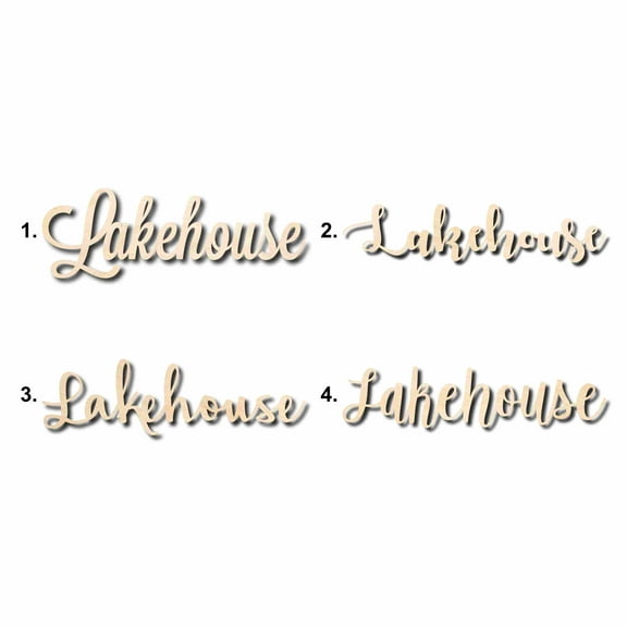 Lakehouse Sign Unfinished Wood Cutout Home Decor DIY Option 4- 36" Wide / 1/2"