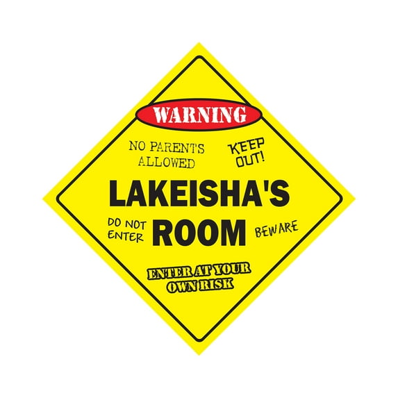 Lakeisha's Room Sign Crossing Zone Xing | Indoor/Outdoor | 14" Tall kids bedroom decor door children's name boy girl
