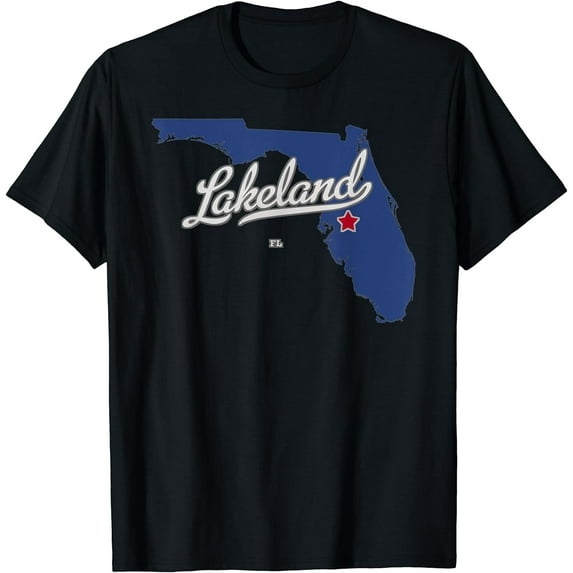 Lakeland Florida FL Map T-Shirt
