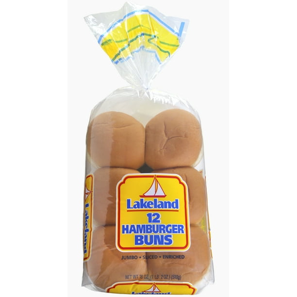 Lakeland Hamburger Buns, 12 count, 16 oz