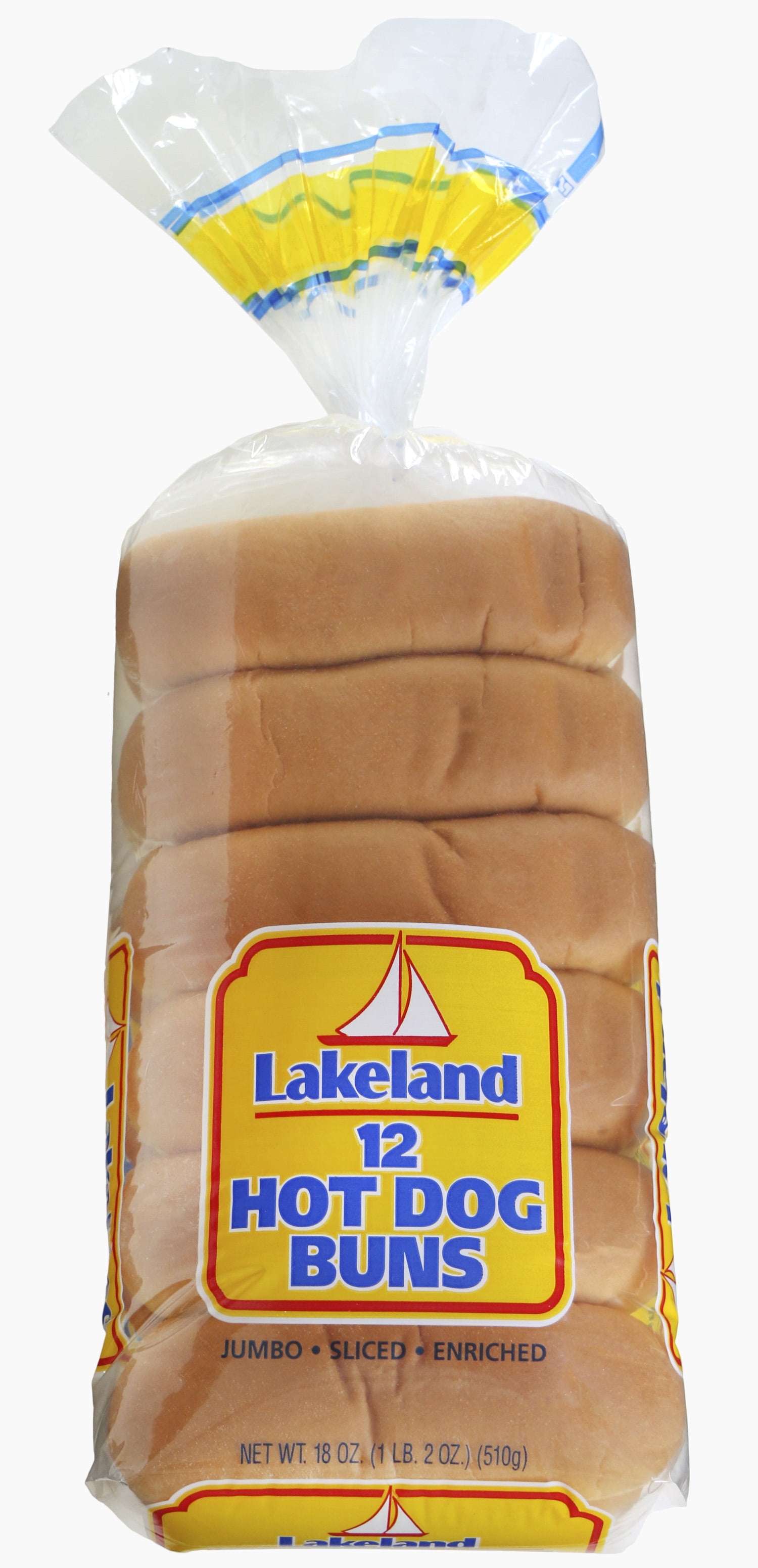 Lakeland Hot Dog Buns, 12 Count, 16 oz Ready to Eat Buns