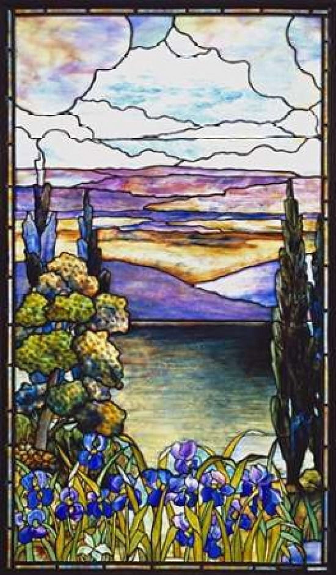 Lakeland Scene With Blue and Purple Irises Canvas Art - Lederle (12 x 18)
