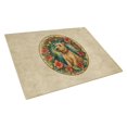 thumbnail image 1 of Lakeland Terrier Christmas Flowers Glass Cutting Board 12 in x 15 in, 1 of 5