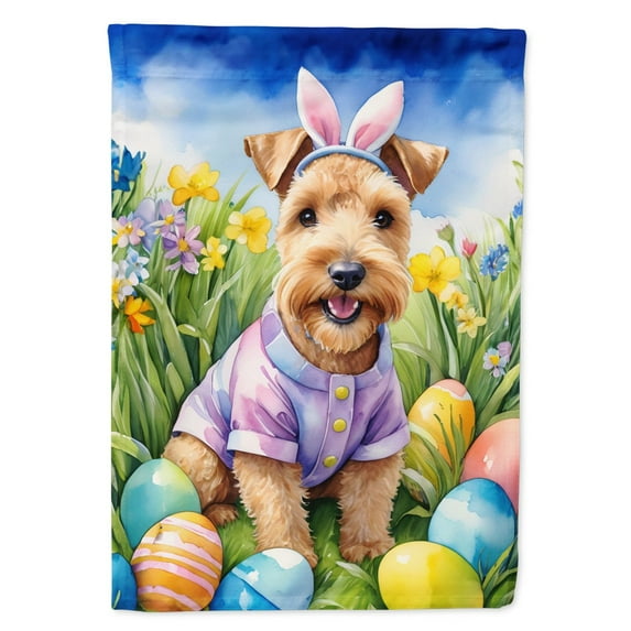 Lakeland Terrier Easter Egg Hunt Garden Flag 11.25 in x 15.5 in