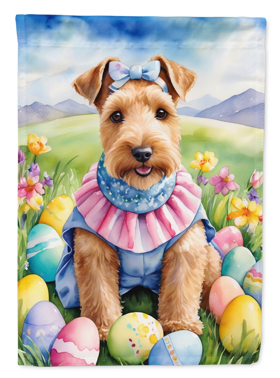 Lakeland Terrier Easter Egg Hunt House Flag 28 in x 40 in