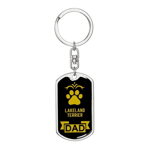 Lakeland Terrier Keychain Stainless Steel or 18k Gold