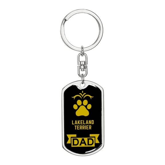 Lakeland Terrier Keychain Stainless Steel or 18k Gold