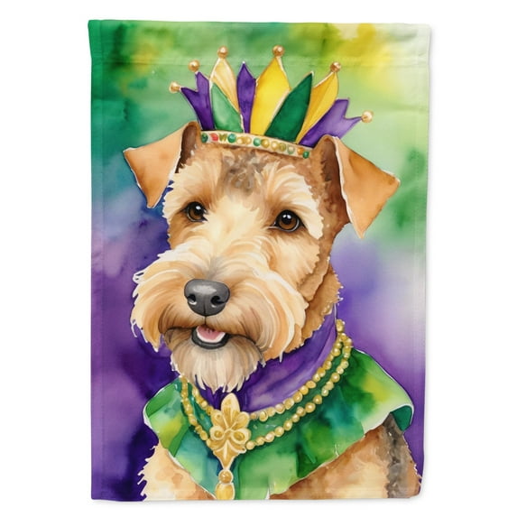 Lakeland Terrier King of Mardi Gras Garden Flag