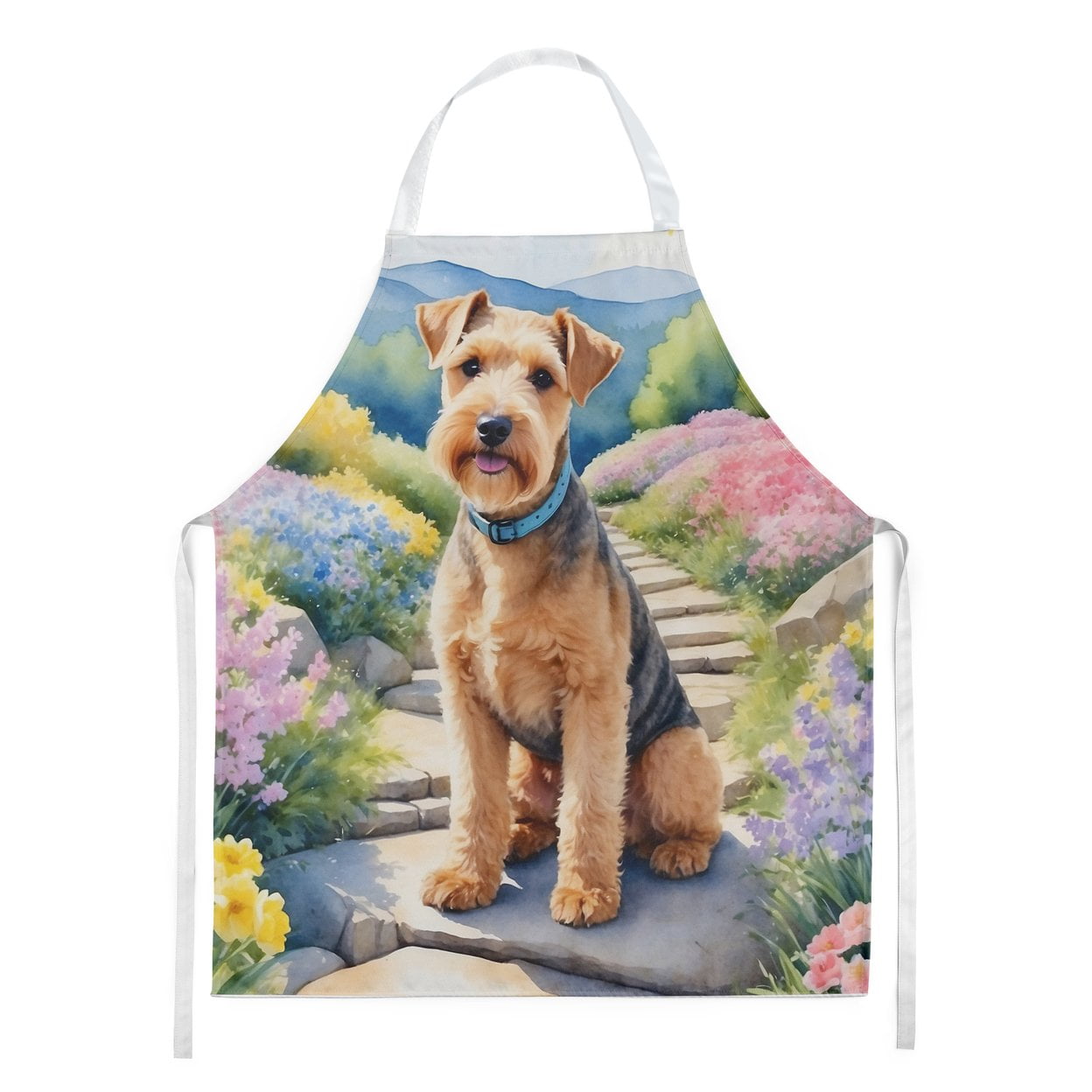 Lakeland Terrier Spring Path Apron 27 in x 30 in