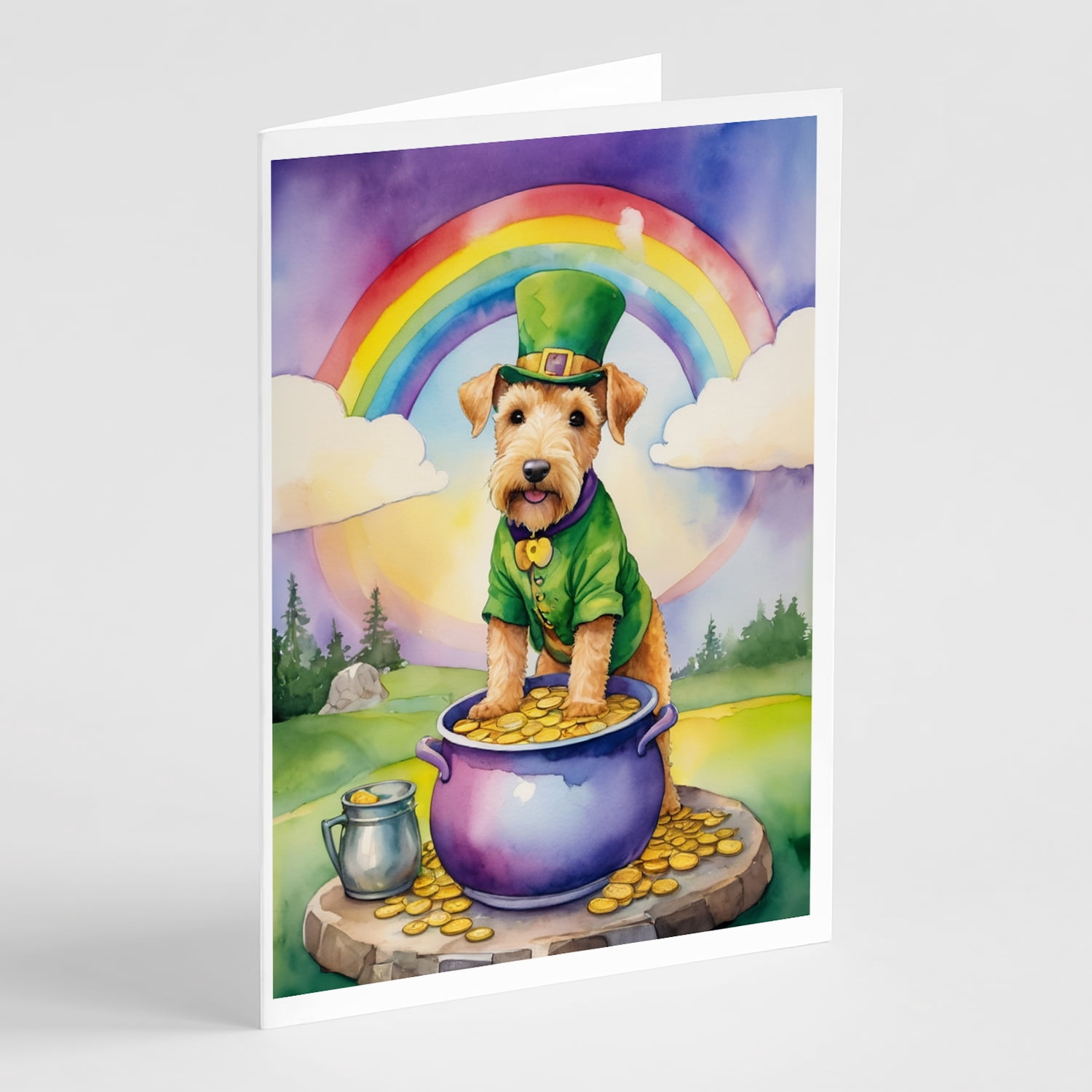 Lakeland Terrier St Patrick's Day Greeting Cards Pack of 8 7 in x 5 in