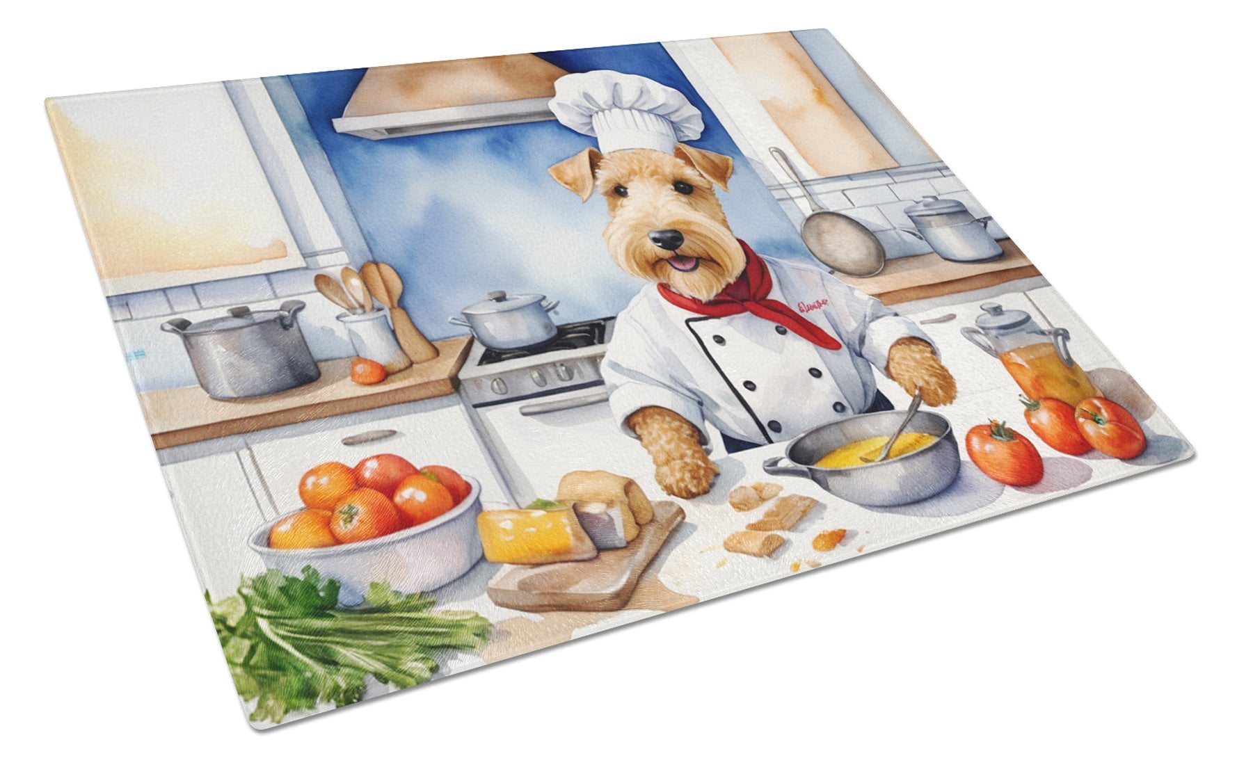 Lakeland Terrier The Chef Glass Cutting Board 12 in x 15 in