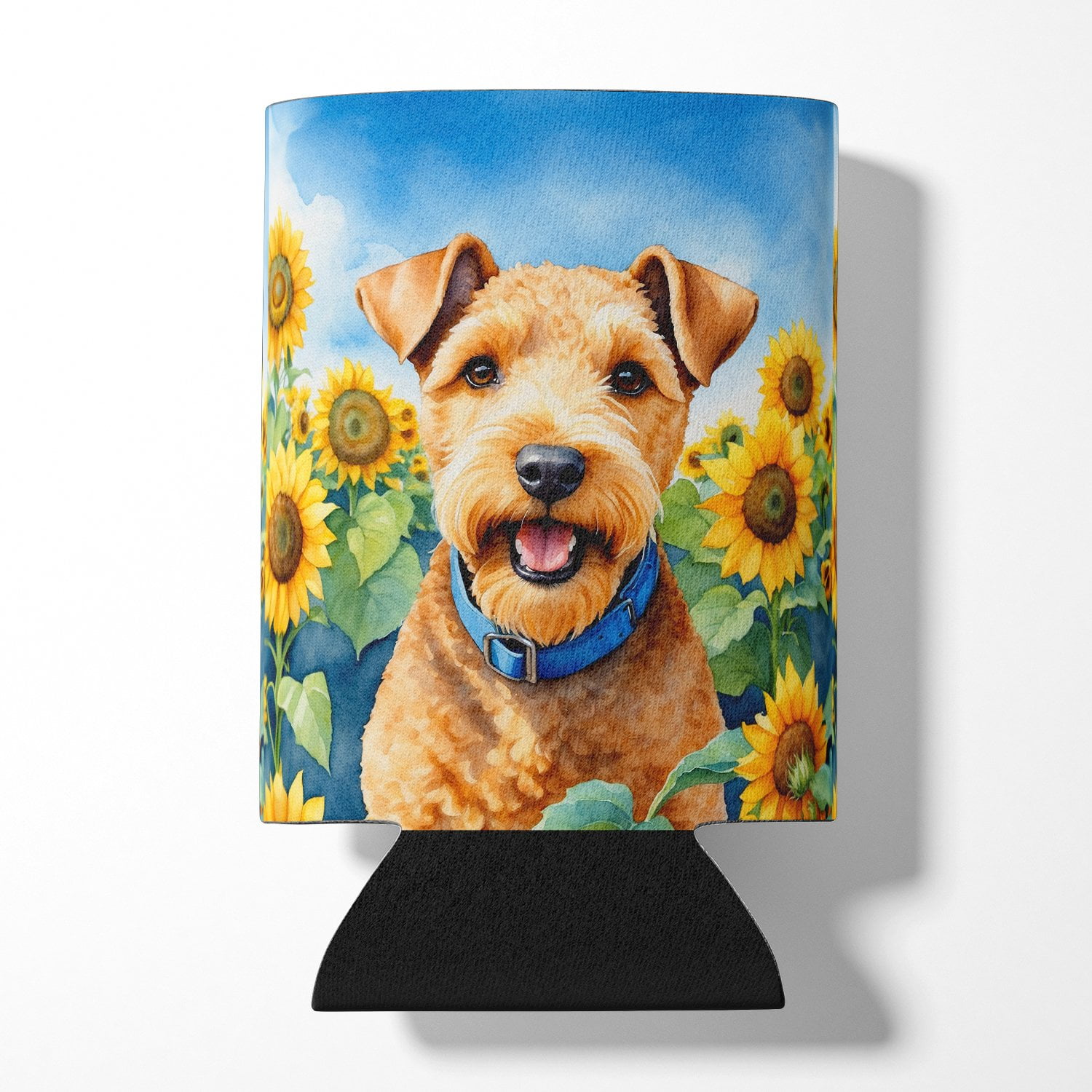 Lakeland Terrier in Sunflowers Can or Bottle Hugger 3 in x 5 in