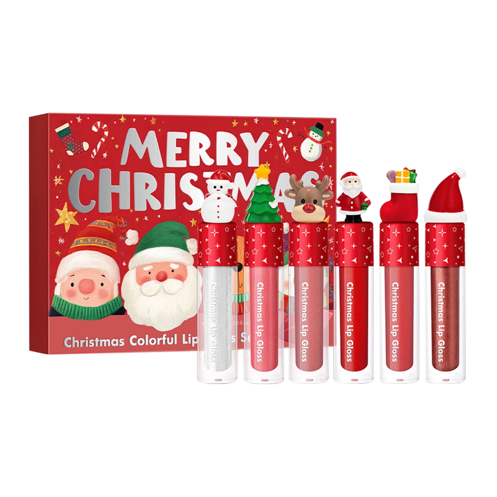 Lakerain Christmas Colorful Lip Gloss Set Long-Lasting Lipstick
