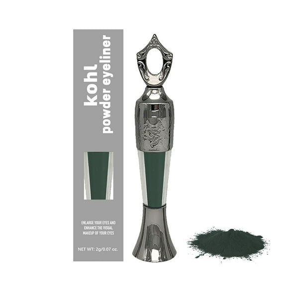 Lakerain Sheida Kohl Powder Eyeliner - Green, Handmade Natural Eyeliner Powder, Long Lasting Arabic Eye Makeup, Safe for Sensitive Eyes, Multipurpose Eye Liner Powder for Women Wed Makeup Organizers