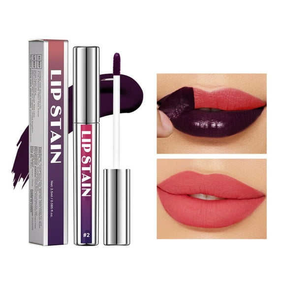 Lakerain Silver Tube Peel-Off Lip Gloss #2 Cool Rose - Long Lasting Lip Stain Tint, Waterproof Nonstick Peel-Off Lipstick, Natural Look, Holiday & Christmas Makeup Gift for Women W Makeup Organizers