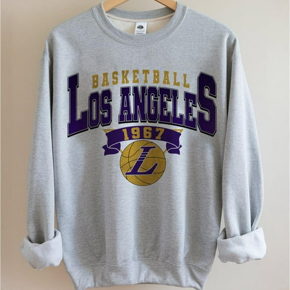 Lakers Basketball Team Vintage 90s Sweatshirt, Los Angeles Retro Basketball Shirt