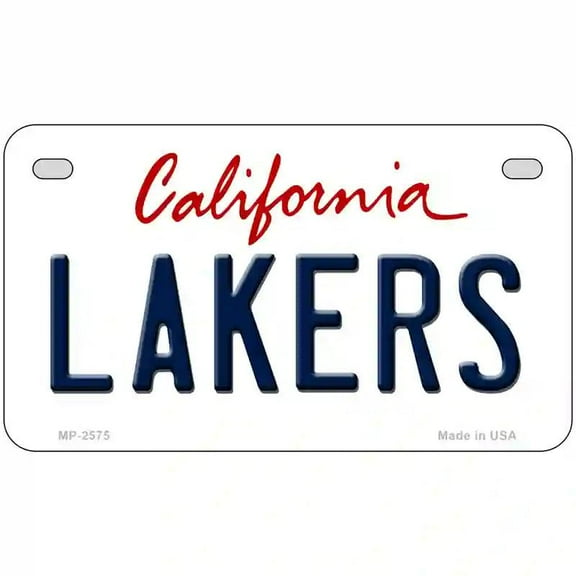Lakers California Novelty State Metal License Plate 7" x 4" Motorcycle (MP)