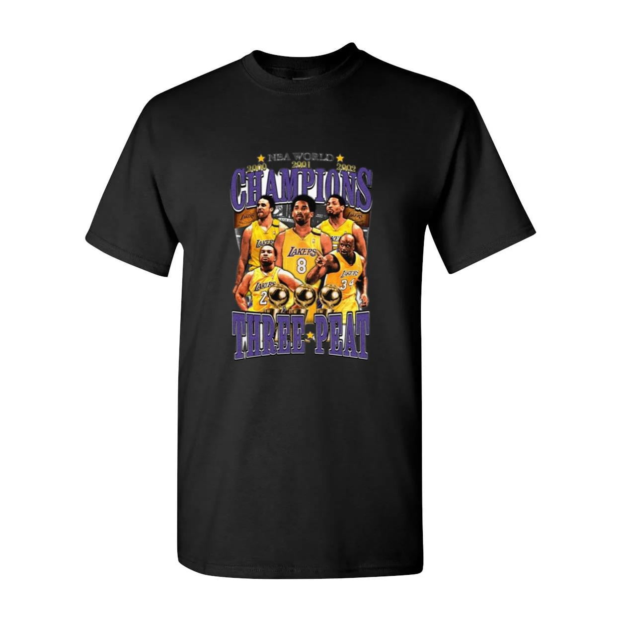 Lakers Championship T Shirt Lakers Three peat T Shirt Kobe Bryant Vintage Lakers Gifts for Men Trendy T Shirt Oversized Heavyweight Walmart