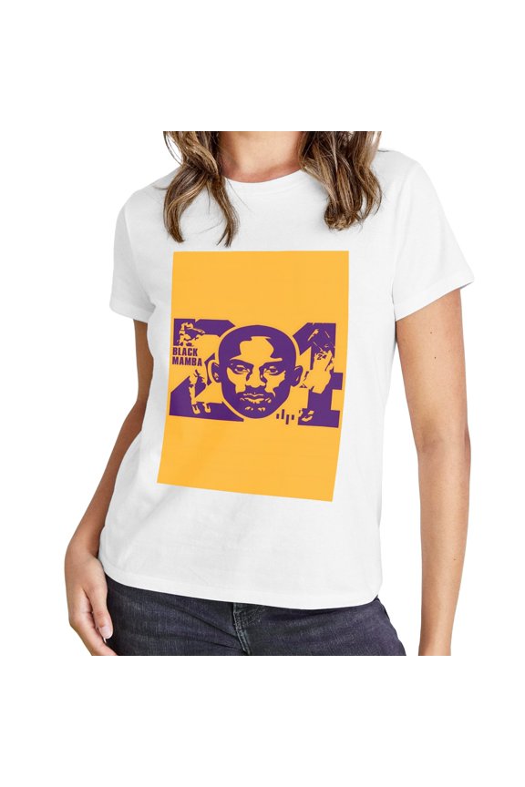 Lakers Kobe Pattern Women's T-shirt Size M Skin Friendly And Breathable