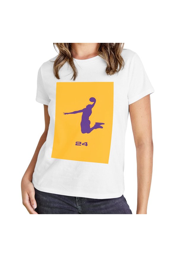 Lakers Kobe Pattern Women's T-shirt Size M Skin Friendly And Breathable