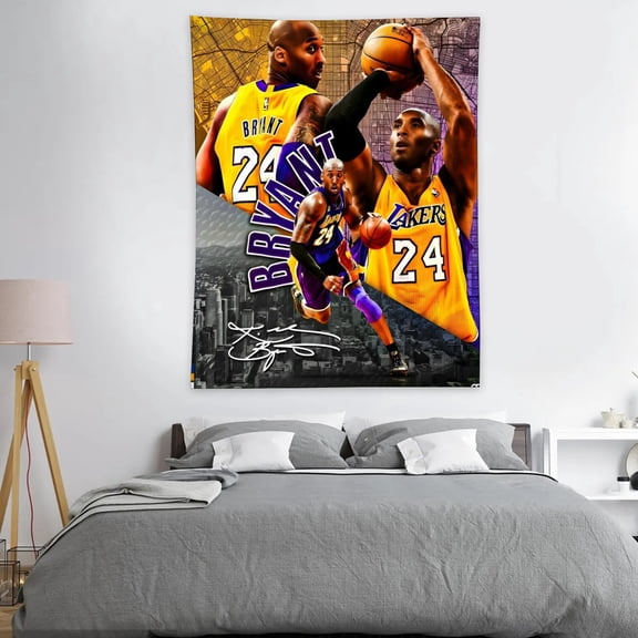 Lakers Kobe Tapestry 40 x 60 Inches With Vivid Colors Realistic Details Easy To Hang And Alean Adding Artistic Charm