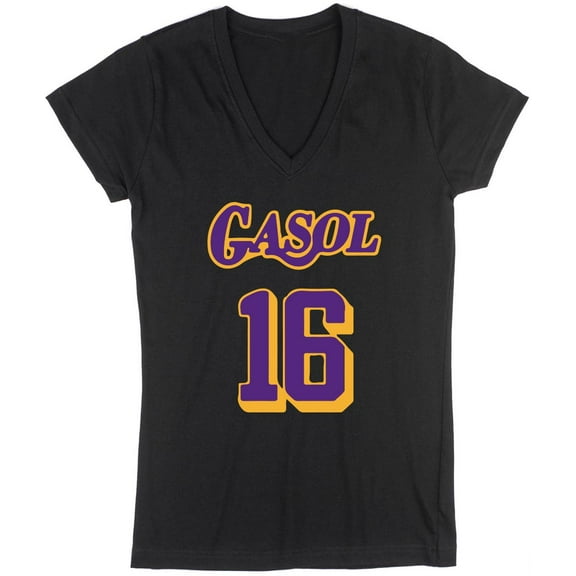 Lakers Pau Gasol Retirement LADIES V-NECK Shirt T-Shirt