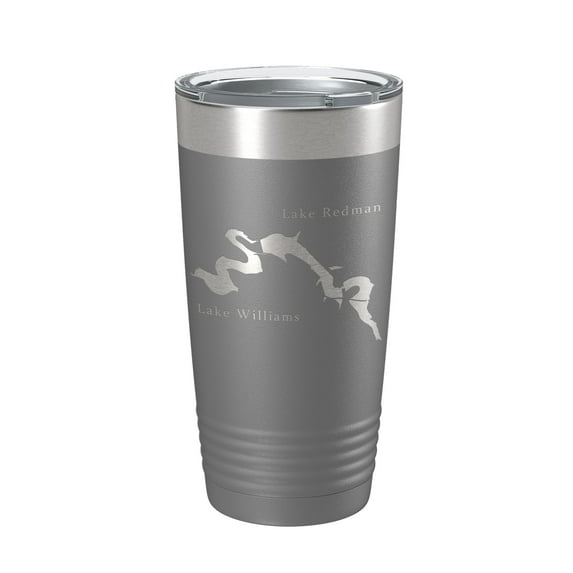 Lakes Redman & Williams Map Tumbler Travel Mug Insulated Laser Engraved Coffee Cup Pennsylvania 20 oz Dark Gray