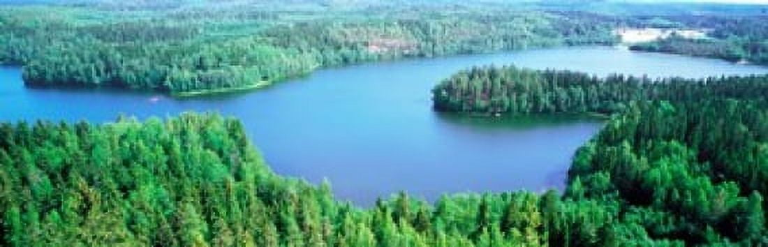 Lakes & forest aerial view Aulanko National Park Finland Canvas Art - Panoramic Images (18 x 6)