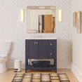 thumbnail image 1 of Lakeshore 36" Bathroom Vanity with Marine Gray Cabinet and Engineered White Top, 1 of 6