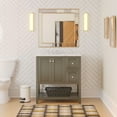 thumbnail image 1 of Lakeshore 36" Bathroom Vanity with Weathered Gray Cabinet and Engineered White Top, 1 of 6