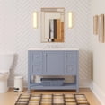 thumbnail image 1 of Lakeshore 42" Bathroom Vanity with Powder Blue Cabinet and Engineered White Top, 1 of 6