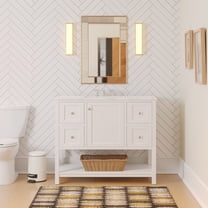 Lakeshore 42" Bathroom Vanity with White Cabinet and Engineered Carrara Top