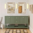 thumbnail image 1 of Lakeshore 60" Double Bathroom Vanity with Sage Green Cabinet and Engineered Carrara Top, 1 of 6