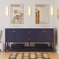 thumbnail image 1 of Lakeshore 72" Double Bathroom Vanity with Royal Blue Cabinet and Engineered Carrara Top, 1 of 6