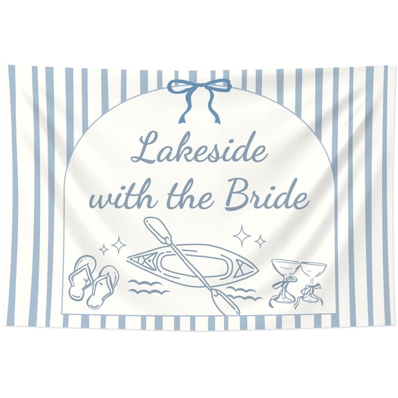 Lakeside Bride Bachelorette Party Backdrop Blue White Nautical Themed Decor For Bridal Showers And Bridesmaid Gathering Celebrations