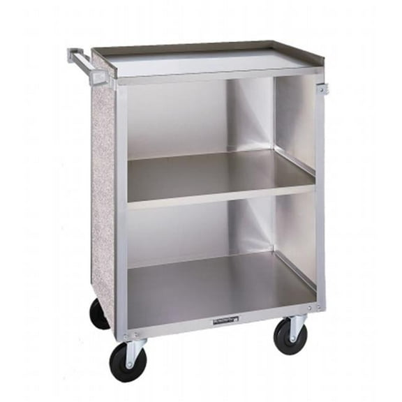 Lakeside Enclosed Bussing Cart - Stainless Steel - 3-Shelves