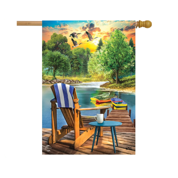 Lakeside Escape Summer Flag 12x18 POLE NOT INCLUDED Garden Flag