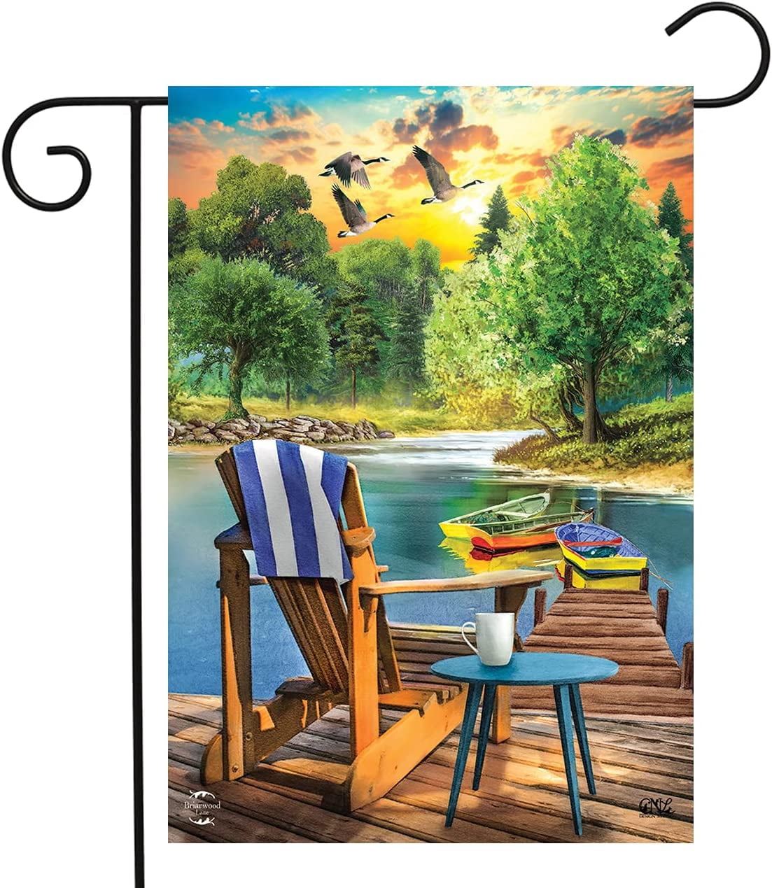 Lakeside Escape Summer Garden Flag – 12,5x18 Zoll, Nautical Design Mit Booten, Von Briarwood Lane