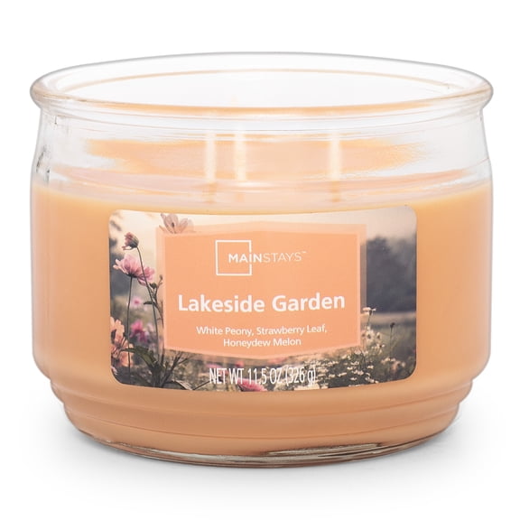 Mainstays Lakeside Garden Scented Jar Candle, 11.5 oz, Long-Lasting Fragrance