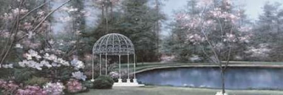 Lakeside Gazebo Panel Canvas Art - Diane Romanello (8 x 24)