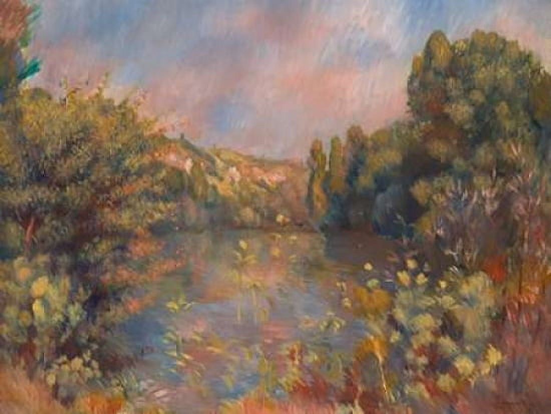 Lakeside Landscape Canvas Art - Pierre-Auguste Renoir (22 x 28)