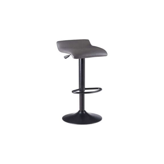 Lakeside Living 2pc Set Air Lift Adjustable Stool, Black/Gray