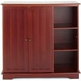 thumbnail image 1 of Lakeside Medium Density Fiberboard Beadboard Storage Unit with 3 Shelves, Walnut, 1 of 22