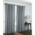 thumbnail image 1 of Olivia Gray Lakeside Metallic Faux Silk Grommet Curtain Panel Pair - 38x84", Charcoal, 1 of 3