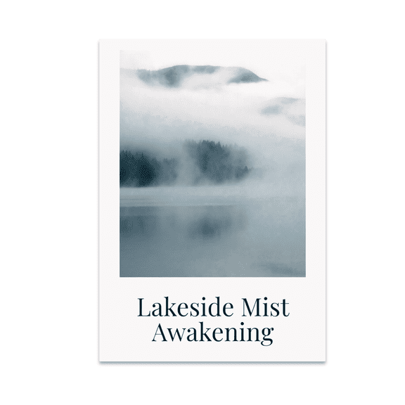 Lakeside Mist Awakening - Nature Scenic Art - 13x19 Poster Print