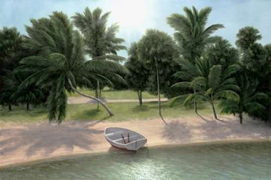 Lakeside Palms Canvas Art - Diane Romanello (24 x 36)