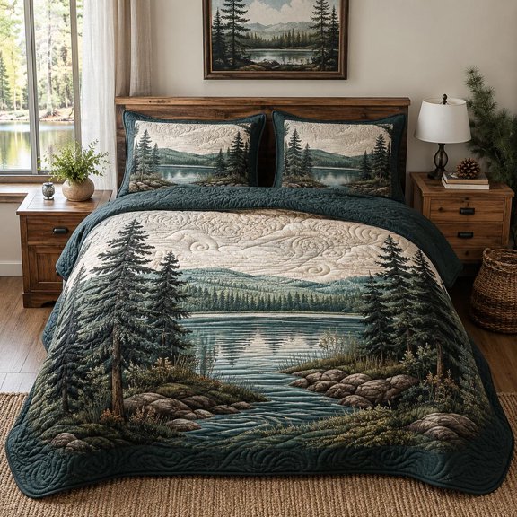 Lakeside Pines 3-Piece Quilted Bedding Set