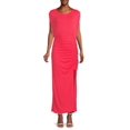 thumbnail image 1 of Lakeside Ruched Slit Midi Dress - Bella Rose, 1 of 1